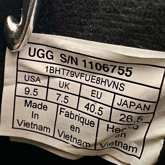 NW/B Ugg Arleta Wedge Waterproof Black Silver Buckle Boots Size 9.5 - Picture 10 of 12